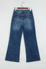 Beau Blue Acid Wash Pocket Detail Flare Jeans
