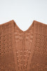Redwood Burl Mix Pattern Hollowed Knit Open Front Cardigan