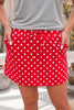 Sachet Pink Polka Dot Drawstring Casual Mini Skort