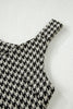 Red Houndstooth Print V Neck Sleeveless Mini Dress