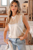 Gold Round Neck Metallic Tank Top