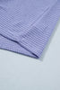 Wisteria V Neck Short Sleeve Plus Size Waffle Knit Top