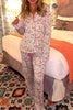 Multicolour Floral Christmas Pajamas Set