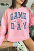 Pink Rugby Football GAME DAY Graphic Drop Shoulder Sweatshirt