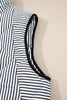 Black Stripe Contrast Trim Snap Button Collared Winter Vest