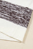 Brown Mixed Texture Knit Striped Color Block Loose Sweater