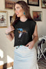 Black Western Cowboy Embroidery Round Neck Sleeveless Sweater