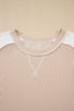Parchment Twist Rib Colorblock Hi Low Plus Size Short Sleeve Top