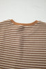 Khaki Stripe Crew Neck Tee Drawstring Waist Cropped Pants Set