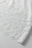White Lace Trim V Neck Cuffed Long Sleeve Loose Top