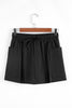 Black Cargo Pocket Elastic Waist Active Casual Skort