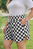 Black Plus Size Checkered Athleisure Shorts