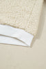 White MERRY CHRISTMAS Multicolor Embroidered Sherpa Pullover Sweatshirt