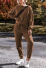 Coffee Solid Color High Low Pullover and Skinny Pants Set