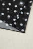 Black Polka Dot Patterned Bodycon Mock Neck Mesh Long Sleeve Top