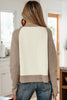 White Color Block Ribbed Knit Button Down Sweater Cardigan