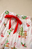 Pink Abstract Christmas Print Long Sleeve Two Piece Shift Lounge Set