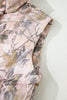 Brown Camo Leaf Print Winter Puffer Vest