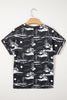 Chestnut Desert Sand Print Short Sleeve Knit Top