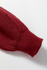 Red Dahlia Solid Color Front Seam Drop Shoulder Loose Sweater