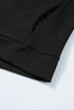 Black Solid Color High Neck Cap Sleeve Loose Top