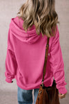 Valerian Solid Kangaroo Pocket Drawstring Loose Fit Hoodie