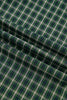 Green Plaid Square Neck Shirred High Waist Ruffle Hem Dress