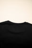 Black CLASSY UNTIL KICKOFF Plush Letter Patched Loose Sweatshirt