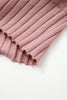 Light Pink Mixed Texture Knit Button V Neck Sweater Cardigan