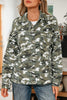 Green Camo Chest Pockets Loose Jean Jacket