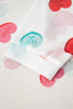White Sheer Mesh Valentines Slogan Heart Printed Long Sleeve Top