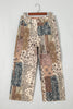 Brown Western Print Casual Shift Jeans