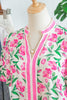 Multicolour Sweet Floral Print Striped Color Block Trim Short Dress