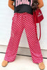 Rose Elastic Waist Plaid Full-length Shift Pants
