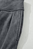Medium Grey Mineral Wash Jogger Style High Waist Casual Pants