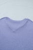 Wisteria V Neck Short Sleeve Plus Size Waffle Knit Top
