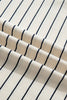 Beige Stripe Drawstring Tunic Tank Mini Dress with Pockets