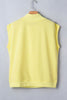 Black Solid Color High Neck Cap Sleeve Loose Top