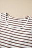 Chestnut Striped Colorblock Patchwork Sleeveless Casual Long Dress