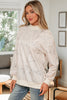 Khaki Camo Mock Neck Baggy Sweatshirt