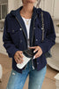Sail Blue 2 in 1 Thermal Knit Textured Hooded Jacket