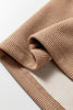 Rose Tan Lace Drawstring Pullover Hoodie and High Waist Pants Corduroy Suit
