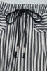 Black Stripe Drawstring Casual Loose Pants