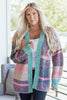 Multicolour Color Block Striped Side Slit Open Front Cardigan