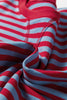 Red Stripe Exposed Seam Contrast Ribbed Trim Oversize Sweatshirt