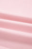 Light Pink Solid Color Exposed Seam Mock Neck Oversize Tee Casual Shorts 2pcs Outfit