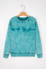 High-rise saved by grace Letter Embroidery Mineral Wash Loose Sweatshirt