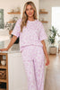 Pink Leopard Two Piece Top and Pants Set