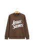 Fiery Red Jesus Saves Slogan Print Stand Neck Baggy Sweatshirt