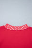 Pink Colorblock Polka Dot Contrast Trim Oversized Sweatshirt